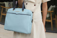 Load image into Gallery viewer, (ocean blue)Rose Vegan Leather Laptop Briefcase by Mia K - BagNook