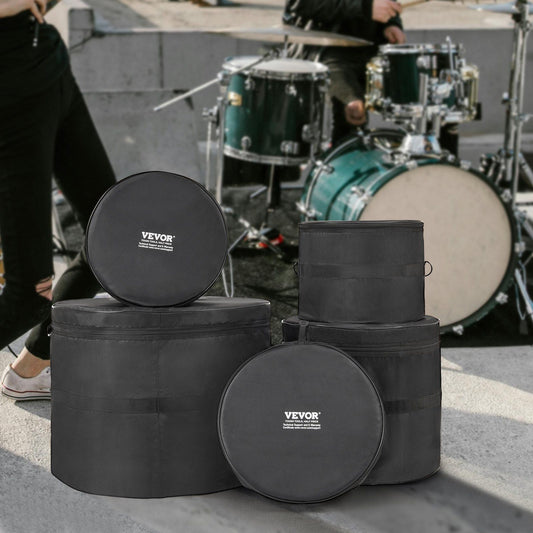 5-Piece Padded Drum Bag Set - w/Detachable Shoulder Strap - BagNook