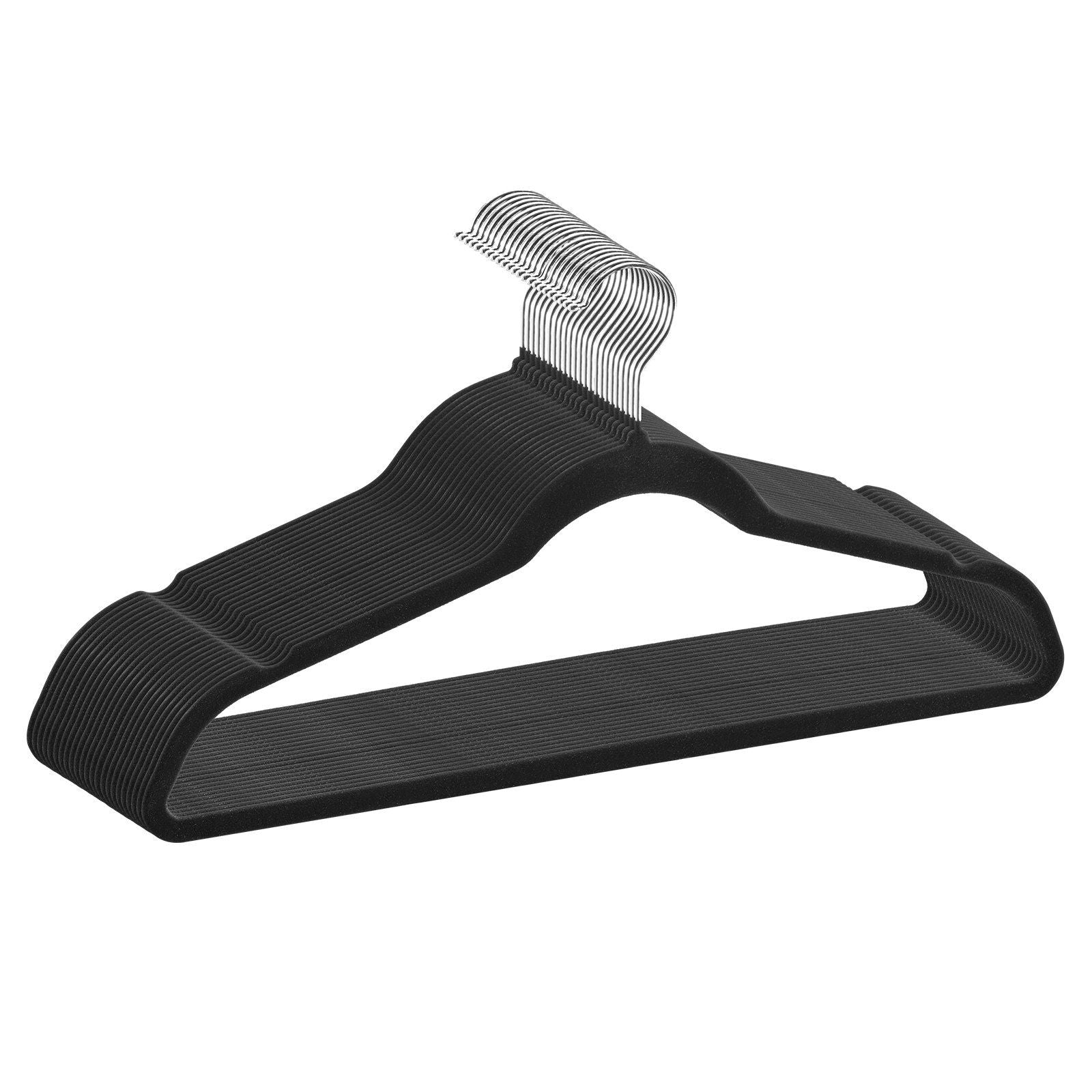 50 Non-Slip Velvet hangers, 360 swivel hook - bagNook.com