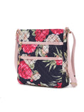 Load image into Gallery viewer, (navy blue)ainey Quilted Botanical Pattern Crossbody by Mia k - BagNook
