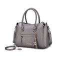 Load image into Gallery viewer, (pewter)Valeria Satchel Handbag with Keyring by Mia K - BagNook