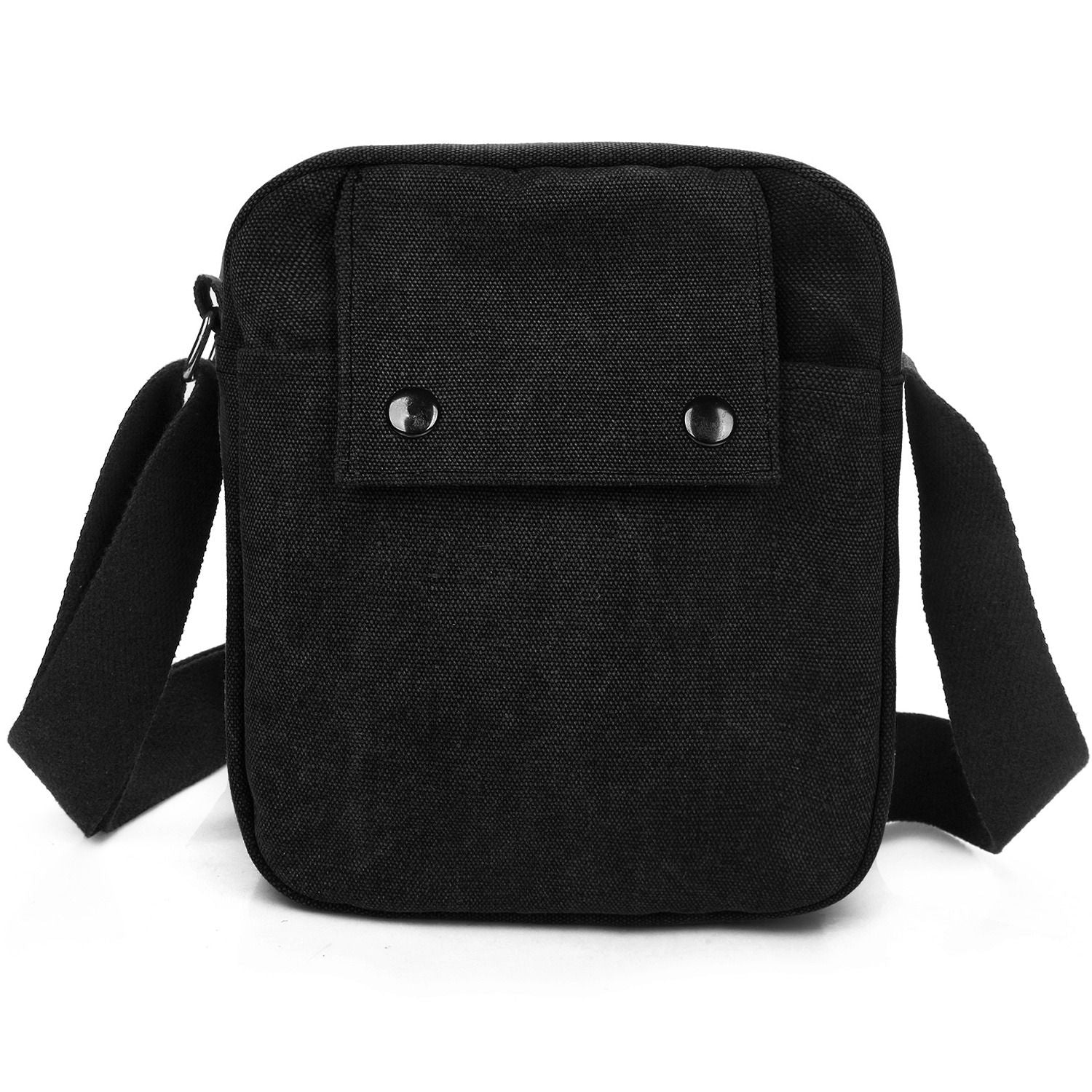 (black)Unisex Canvas Lightweight Crossbody Bag - BagNook
