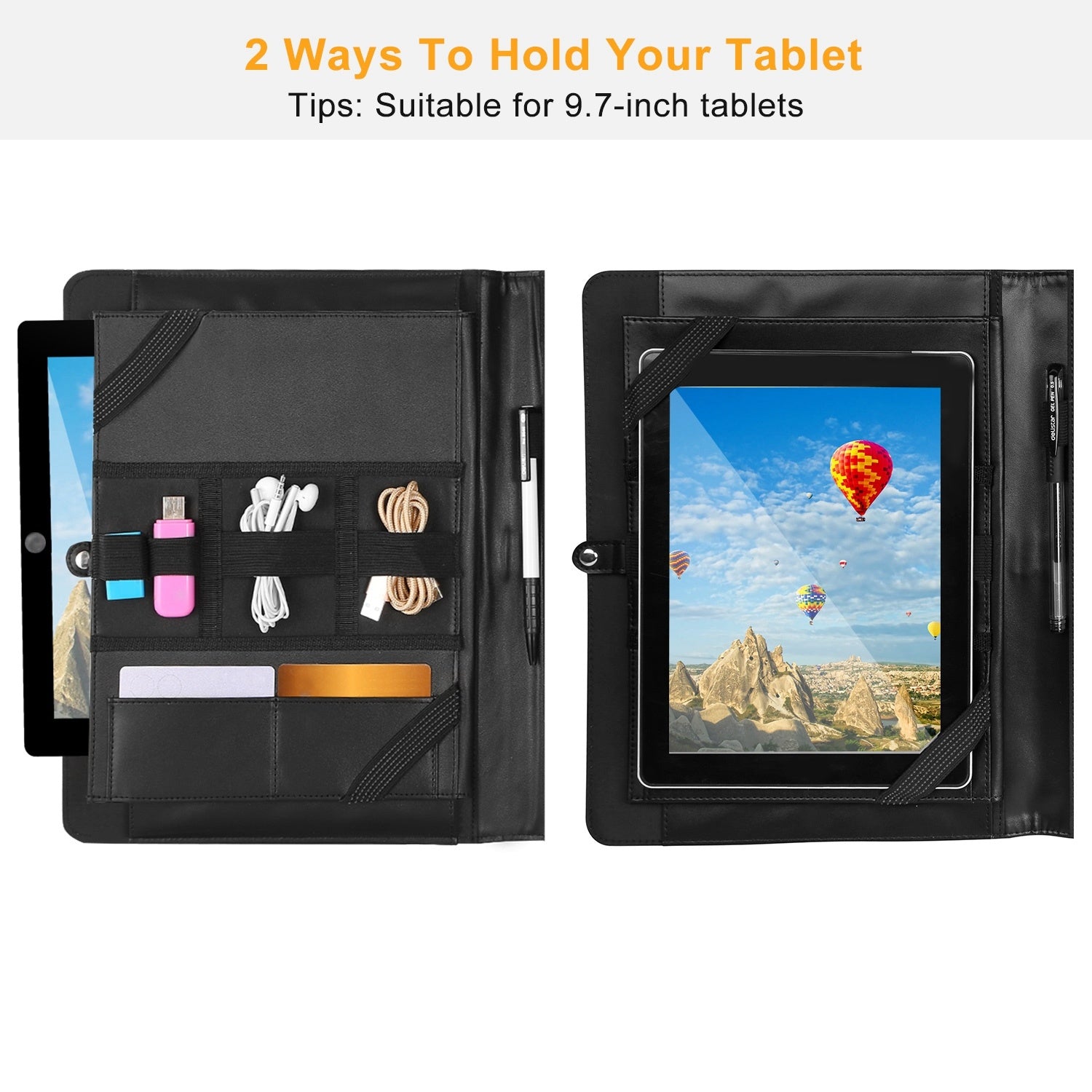 Padfolio Organizer Case w/Notepad - 9.7" Tablet - BagNook
