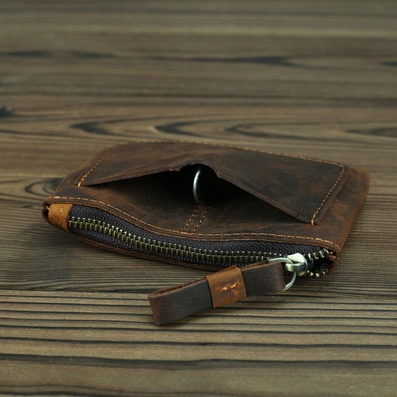 The Cael | Handmade Leather Coin Purse w/Zipper - BagNook