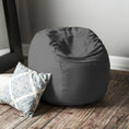 Load image into Gallery viewer, Jaxx Saxx 3 ft Round Bean Bag - Charcoal - BagNook