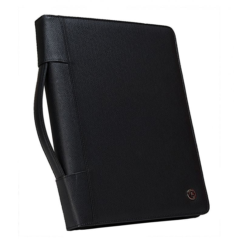 The Executive Faux Leather Binder Padfolio with Removeable 1" Ring- Black - BagNook
