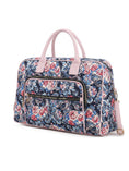 Load image into Gallery viewer, (blue)Jayla Quilted Botanical Pattern Duffel Bag by Mia k - BagNook