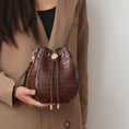 Load image into Gallery viewer, (coffee)Cassidy Crocodile Embossed Women's Shoulder Bag by Mia k - BagNook