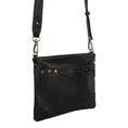 Load image into Gallery viewer, Brook Wide Crossbody - Upcycled Leather - Black - BagNook