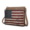 Load image into Gallery viewer, (taupe)Madeline Vegan Leather Flag Women Crossbody by Mia K - BagNook