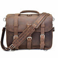 Load image into Gallery viewer, (brown)The Gustav Messenger Bag | Large Vintage Leather Bag - BagNook