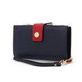 Load image into Gallery viewer, (navy-wine)Solene Vegan Leather Women Wristlet Wallet by Mia K - BagNook