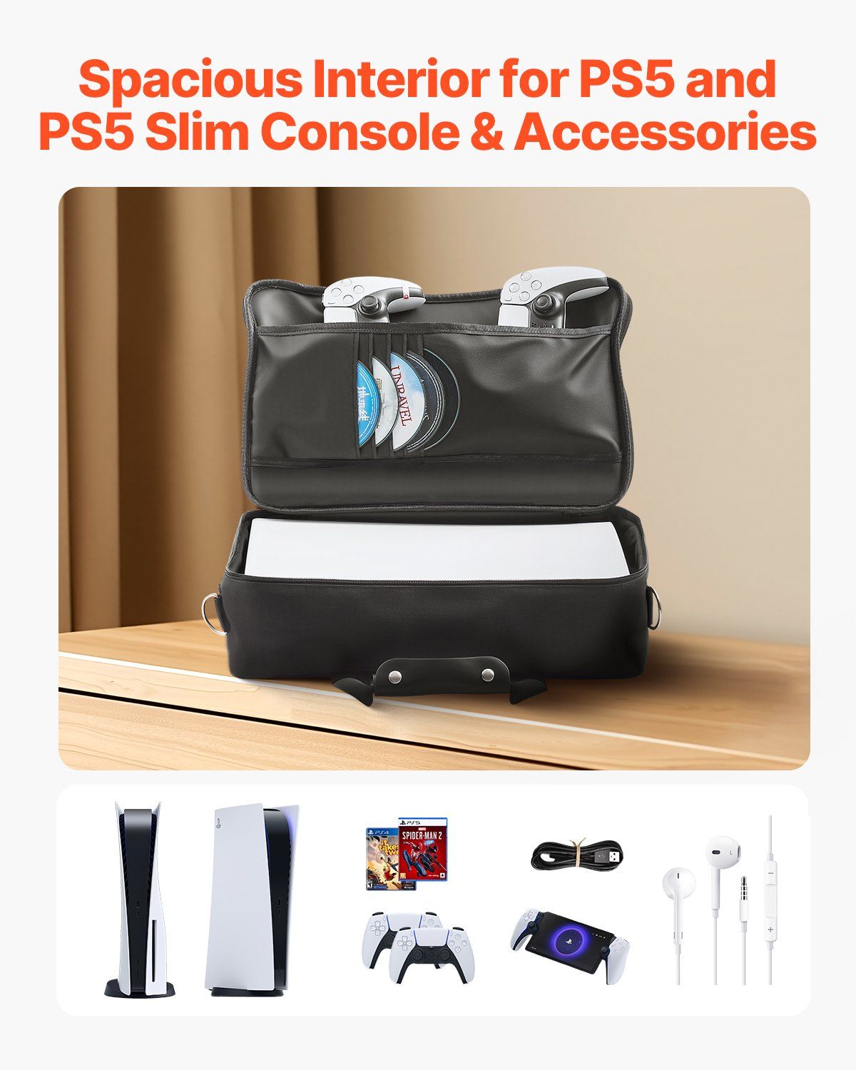 PS5 Carrying Case Travel Bag for Playstation 5 PS5 Slim Waterproof - BagNook
