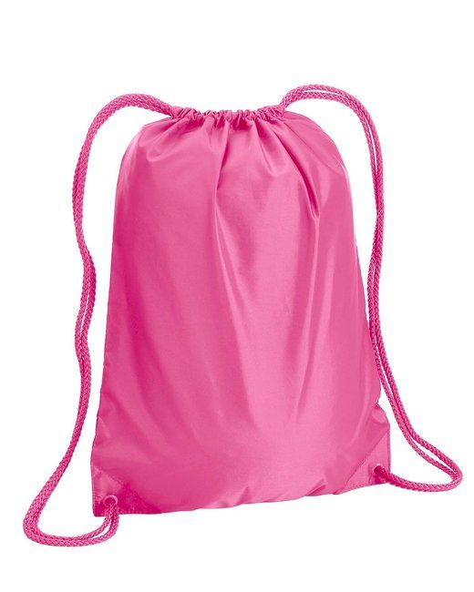 (hot pink)Drawstring Backpack 14" x 18" - bagNook