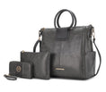 Load image into Gallery viewer, (charcoal)Zori Tote Handbag w/Pouch & Wallet by Mia k - BagNook