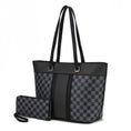 Load image into Gallery viewer, (black-black)Fabiola Tote Handbag with Wallet by Mia k - BagNook