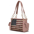 Load image into Gallery viewer, (rose pink)Alaina Vegan Leather Women Flag Shoulder Bag by Mia K - BagNook