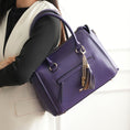 Load image into Gallery viewer, (purple)Valeria Satchel Handbag with Keyring by Mia K - BagNook