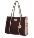 Load image into Gallery viewer, (coffee-ivory)Kindred Oversize Tote Vegan Leather by Mia k - BagNook