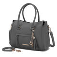 Load image into Gallery viewer, (charcoal)Valeria Satchel Handbag with Keyring by Mia K - BagNook