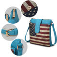 Load image into Gallery viewer, (turquoise)Josephine Vegan Leather FLAG Crossbody by Mia K - BagNook