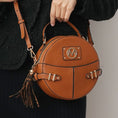 Load image into Gallery viewer, (cognac brown)Gayle Crossbody Round Handbag Purse by Mia k. - BagNook