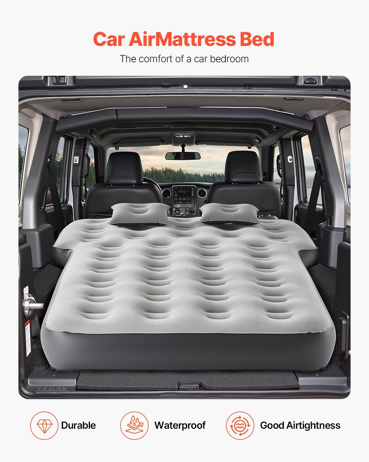 Inflatable Car & Auto Air Mattress w/Built in Pump