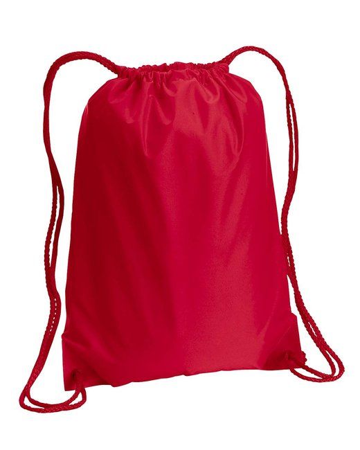 (red)Drawstring Backpack 14" x 18" - bagNook