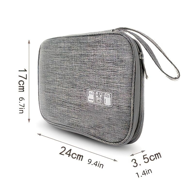 (grey)Multifunctional Data Cable Organizer Storage Case - BagNook