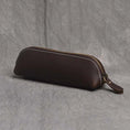 Load image into Gallery viewer, (dark brown)The Paavo Leather Pen Case | Leather Makeup Pouch - BagNook