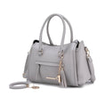 Load image into Gallery viewer, (lt grey)Valeria Satchel Handbag with Keyring by Mia K - BagNook