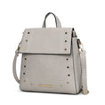 Load image into Gallery viewer, (light grey)Elke Vegan Leather Backpack by Mia K - BagNook