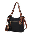 Load image into Gallery viewer, (black-cognac)Jaseli Hobo with Wristlet Key Ring & card Holder by Mia k - BagNook