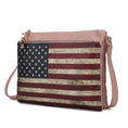 Load image into Gallery viewer, (rose pink)Madeline Vegan Leather Flag Women Crossbody by Mia K - BagNook