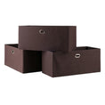 Load image into Gallery viewer, Torino 3-Pc Set Folding Fabric Baskets - Chocolate - BagNook