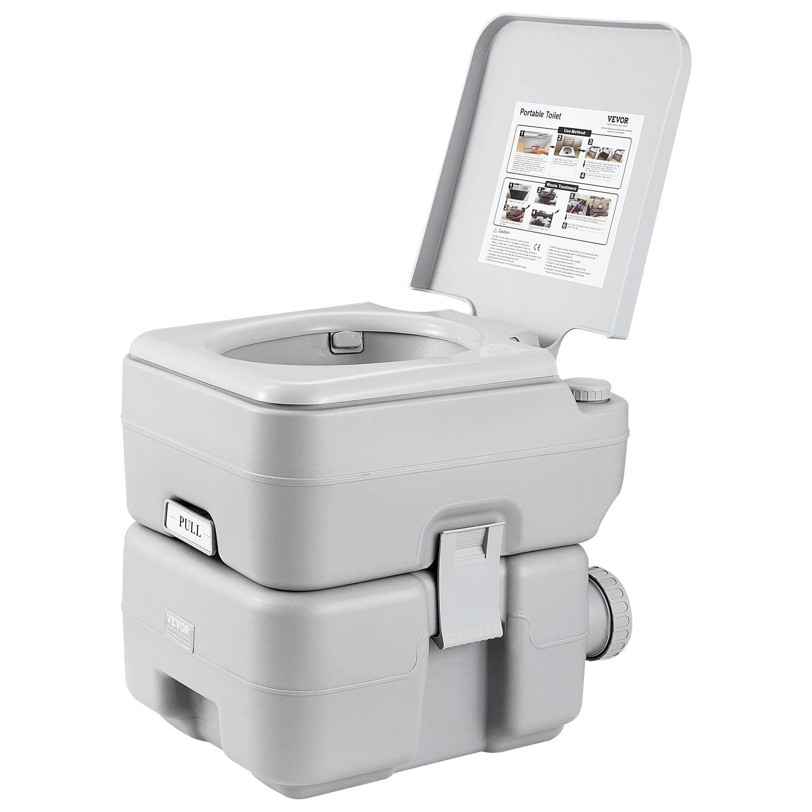 Portable Toilet for Camping, w/Bag, 5.3gal Waste Tank & 3.2gal Flush Tank - BagNook