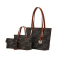 Load image into Gallery viewer, (brown)Aylet M Tote with Mini Handbag and Wristlet Pouch by Mia k - BagNook