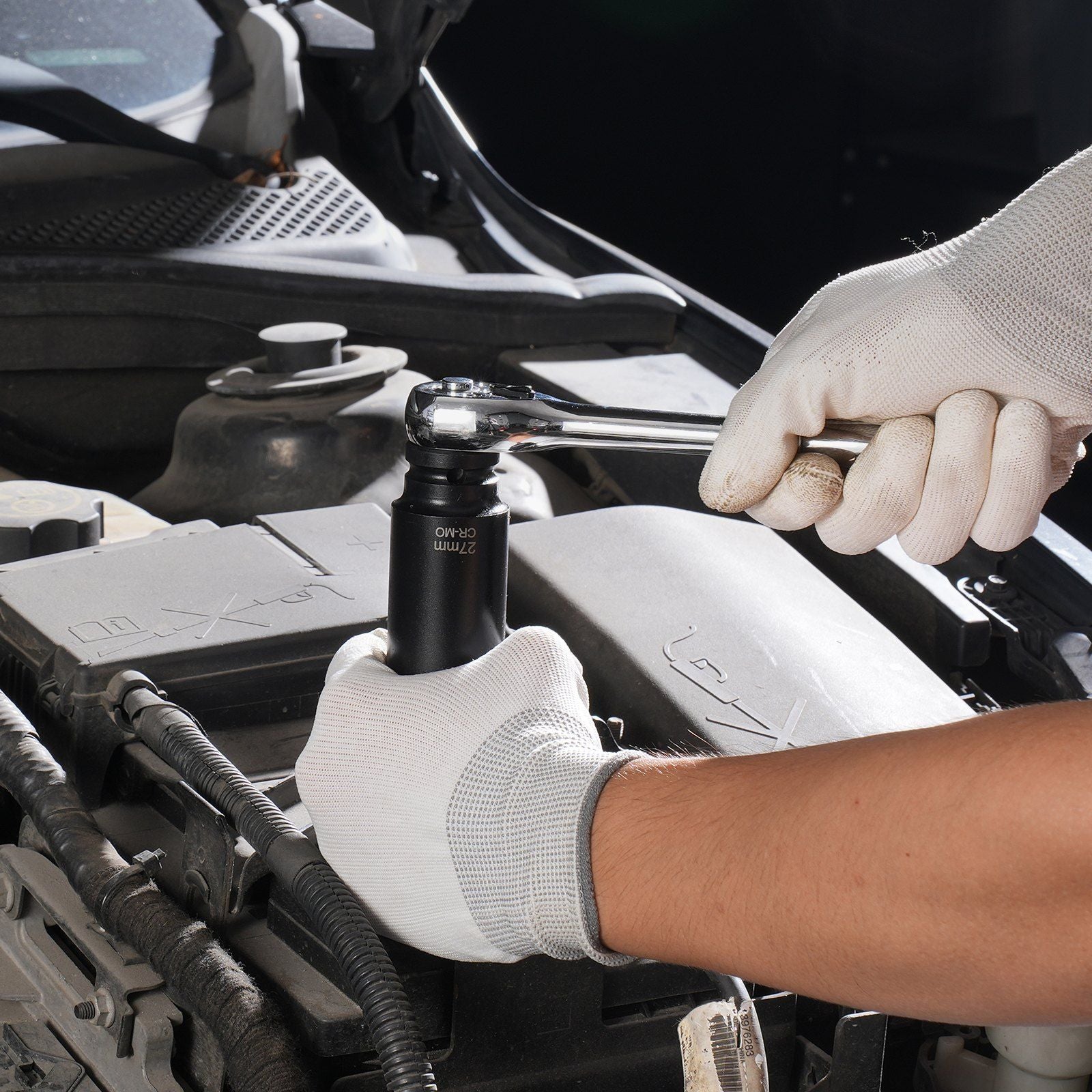 VEVOR Impact Sockets Set 130pc 6pt 3/8,1/2 Ratchet Tool Kit w/Readable Markings - BagNook