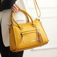 Load image into Gallery viewer, (mustard)Valeria Satchel Handbag with Keyring by Mia K - BagNook