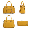 Load image into Gallery viewer, (mustard)Valeria Satchel Handbag with Keyring by Mia K - BagNook