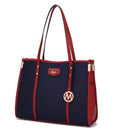 Load image into Gallery viewer, (navy-wine)Kindred Oversize Tote Vegan Leather by Mia k - BagNook