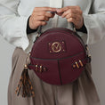 Load image into Gallery viewer, (wine)Gayle Crossbody Round Handbag Purse by Mia k. - BagNook