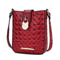 Load image into Gallery viewer, (red)Avery Faux Crocodile Embossed Crossbody by Mia K - BagNook