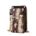 Load image into Gallery viewer, (coffee)Yael Snake embossed Vegan Leather Phone Crossbody Mia K - BagNook