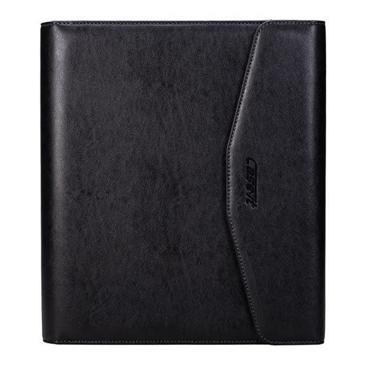 (black)The V.P Pro Faux Leather Tri Fold Padfolio - It fits a tablet! - BagNook