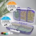 Load image into Gallery viewer, Travel Pill Organizer - 7 Compartments - Purple - BagNook