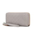 Load image into Gallery viewer, (grey)Honey Leather Flower Embossed Wallet by Mia K - BagNook