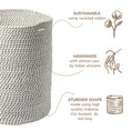 Load image into Gallery viewer, Recycled Cotton Laundry Basket - Woven Rope White Gray Mélange - BagNook