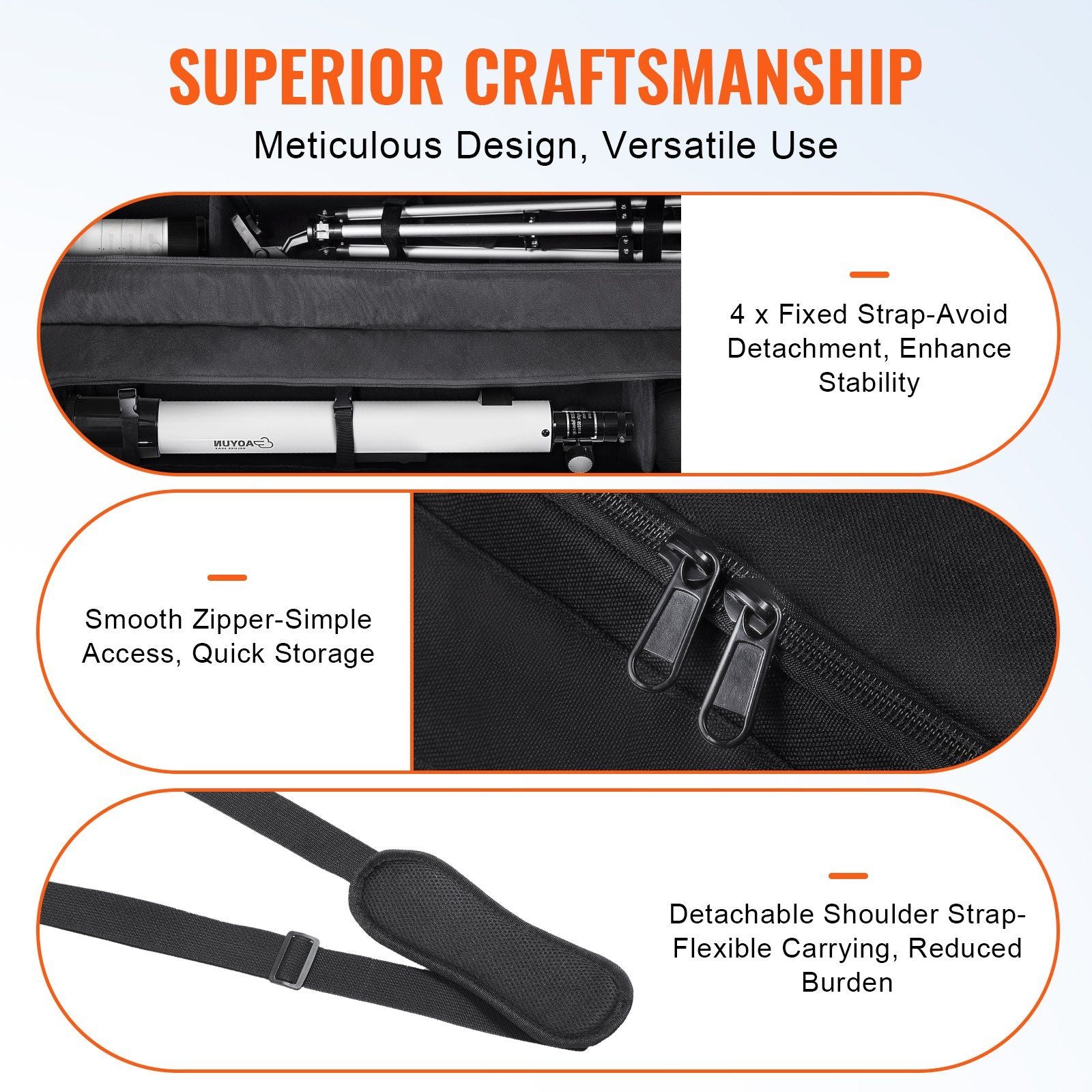 VEVOR Telescope Case 41" Multipurpose Shock-Absorbent Telescope Storage Bag - BagNook