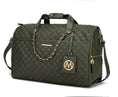 Load image into Gallery viewer, (olive)Lexie Vegan Leather Women Duffle by Mia K - BagNook